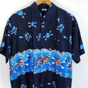 Happy Bay Short Sleeve Hawaiian Shirt Pirates